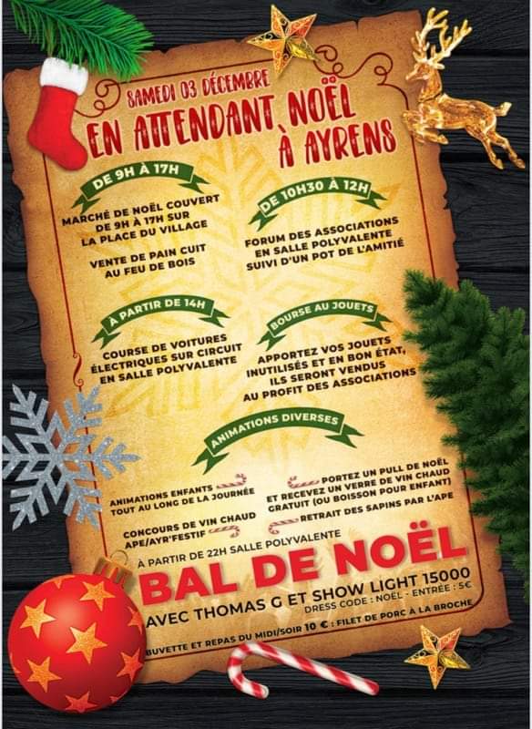 marché de Noël Ayrens par Comité des Fêtes. Rejoignez-nous.