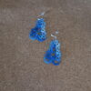 Boucles d'oreilles La Parisienne en dentelle de frivolités en fil de coton DMC bleuet ombré