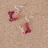 boucles d'oreilles Celte en dentelle de frivolités en fil de coton DMC acajou ombré